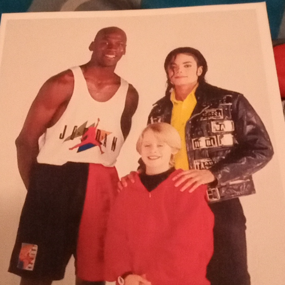 My picture of Michael Jordan and Michael Jackson and a kid from home alone.